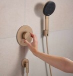 HANSGROHE - FixFit Fine S Nástěnné kolínko, kartáčovaný bronz 28882140