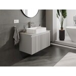 MEXEN/S - Rivel koupelnová skříňka pod umyvadlo 90 cm s deskou, 1 šuplík, reliéf , šedá mat 91A20-09047-1-BFC62