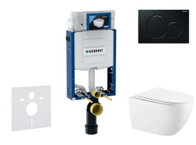 GEBERIT - Kombifix Set předstěnové instalace, klozetu Gaia a sedátka softclose, tlačítko Sigma01, černá SANI15CA5117