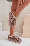 Dámské Sněhule Na Platformě Zateplené Kožíškem Leopard Hnědé Remenia 40