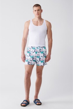 Avva Men's Multicolour Quick Dry Printed Standard Swimwear Marine Shorts
