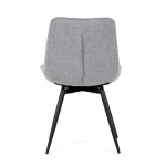 Židle jídelní, šedá látka, černý kov, otočný mechanismus 90°/90° (L/P) - funkce reset