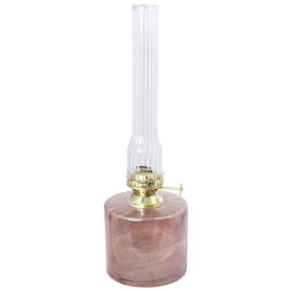 Strömshaga Petrolejová lampa Elvira Ash Pink Large, růžová barva, sklo, kov