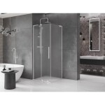 MEXEN/S - Velar L sprchový kout, posuvné dveře 90 x 90, dekor, chrom 871-090-090-33-01