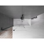 MEXEN/S - Velar L dvoukřídlá posuvná vanová zástěna 110 x 150, transparent, černá 896-110-003-01-70