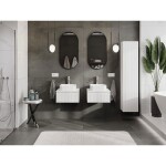 MEXEN/S - Rivel koupelnová skříňka pod umyvadlo 50 cm s deskou, 1 šuplík, reliéf , bílá mat 91A20-05023-1-BFC01