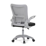 Kancelářská židle, tmavě šedá síťovina, šedý plast, kolečka na tvrdé podlahy