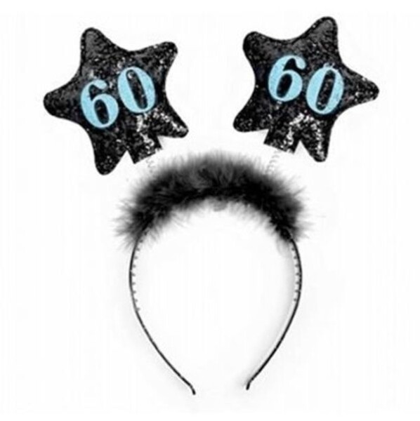 Ptakoviny.cz Narozeninová čelenka "60" ČERNÁ