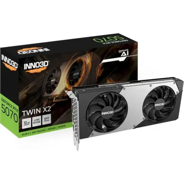 INNO3D GeForce RTX 5070 TWIN X2 / 2512Mhz / 12GB GDDR7 / 192-bit / 1x HDMI + 3x DP / 650W (8+8) (N50702-12D7-195064N)