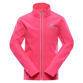 Dětská softshellová bunda membránou ALPINE PRO MULTO neon knockout pink