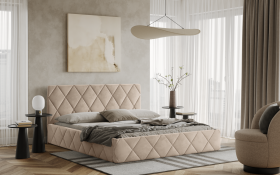 FRONTI Postel LUKA 180x200 béžová s úložným prostorem