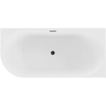 MEXEN/S - Gia volně stojící rohová vana reliéf pravá 170 x 80, bílá mat, sifon a přepad černá 52701708001P-70