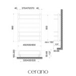CERANO - Elektrický sušák ručníků Ricardo, s displejem - 126 W - bílá lesklá - 660x550 mm LIV-W-ED-7-55