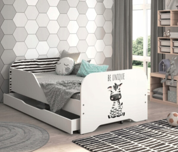 DumDekorace Dětská postel MIKI 160 x 80 cm s motivem zebry