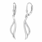 Stříbrné visací náušnice se zirkony Charlie - stříbro 925/1000, Stříbrná