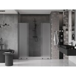 MEXEN/S - Velar L Duo posuvné sprchové dveře 200, dekor, grafit metal 871-200-003-32-95
