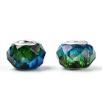 Korálky evropského typu - 14 x 8,5 mm - dvoubarevné - 1 ks Dvě barvy: Červenobílá