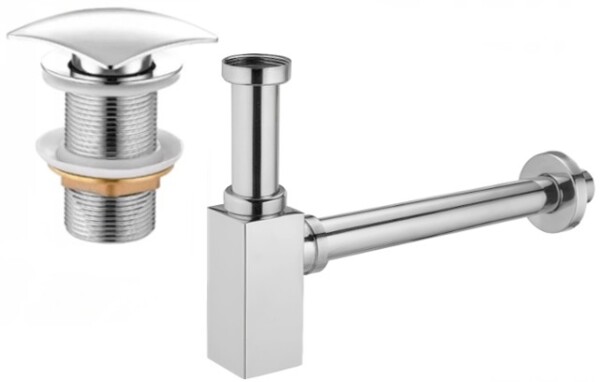 MEXEN/S - Umyvadlový sifon s výpustí click-clack bez přepadu, chrom 7991660-00