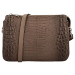 Menší dámská kožená crossbody krokodýl Zoe, khaki