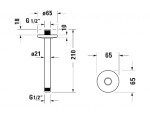 DURAVIT - Příslušenství Sprchové rameno stropní, 21 cm, kartáčovaný nerez UV0670025070