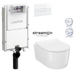 LAUFEN Podomít. systém LIS TW1 SET s bílým tlačítkem + WC CERSANIT INVERTO + SEDÁTKO DURAPLAST SOFT-CLOSE H8946630000001BI IN1