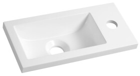 AQUALINE - Umývátko nábytkové, litý mramor, 37x18cm, bílá LM370