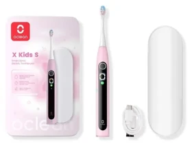 Oclean X Kids Set růžová / Dětský sonický zubní kartáček / cestovní pouzdro / 5 režimů / 72 000 kmitů (X Kids set różowy)