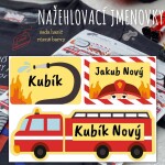 45x NAŽEHLOVACÍ jmenovky pro děti HASIČ