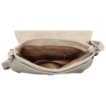 Dámské koženkové crossbody s klopou Debora, světle šédá