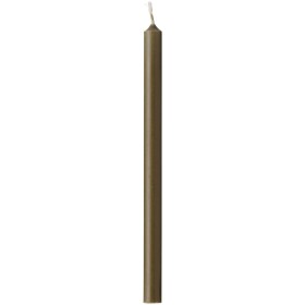 Ib Laursen Svíčka Taper Olive Green 20 cm, zelená barva, vosk