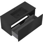 MEXEN/S - Rivel koupelnová skříňka 100 cm s umyvadlem Otis, 1 šuplík, reliéf , černá mat 91A20-10047-1-BF71-W18M71