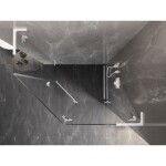 MEXEN/S - Lunar L sprchový kout pětiboký křídlový pravá 100 x 80, transparent, bílá 831L-100P-080L-20-00-P