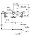 GROHE - Essence Umyvadlová baterie s výpustí, 3-otvorová instalace, kartáčovaný Hard Graphite 20296AL1