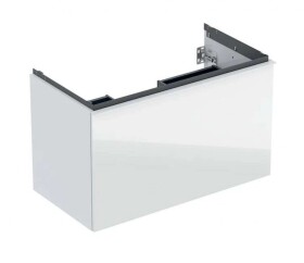 GEBERIT - Acanto Umyvadlová skříňka, 89x54x48 cm, 2 zásuvky, sklo/bílá 503.005.01.2