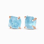 Emporial náušnice 14k zlato Vermeil GU-DR1622122E-ROSEGOLD-AQUAMARINE