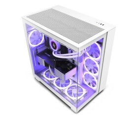 NZXT skříň H9 Flow dvoukomorová ATX / 4x120mm fan / až 10xfan / perforovaný top / proskl. bočnice, front / bílá EDF_557846