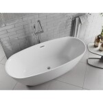 MEXEN/S - Luvo Slim volně stojící vana 170 x 75, bílá, sifon a přepad chrom 52801707500-01