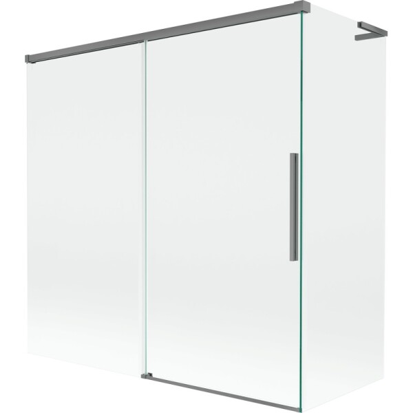 MEXEN/S - Rox L vanová zástěna 2-křídlová posuvná 160 + 75 x 150, transparent, grafit metal 8C9L-160-075-95-00