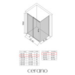 CERANO - Sprchový kout Orlano L/P - 5 mm - černá matná, transparentní sklo - 90x70x195 - posuvný CER-DY505B-9100