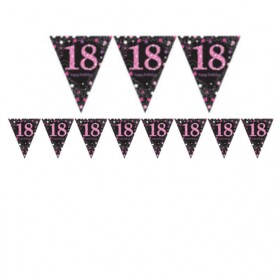 Vlajka 18. narozeniny pink 4 m Amscan Vlajka 18. narozeniny pink 4 m Amscan