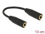 DeLock Adaptér 3.5mm jack 4pin (F) - 3.5mm jack 4pin (F) 0.13m černá (65896)