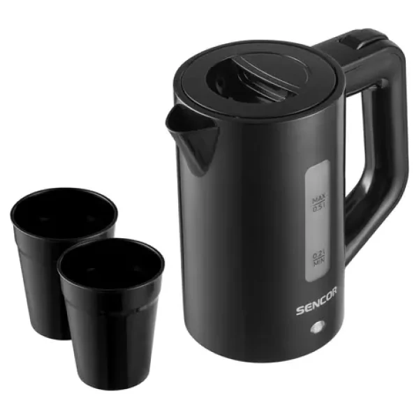SENCOR SWK 155BK černá / Rychlovarná cestovní konvice / 1100W / 0.5L (8590669403714)