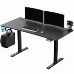 ULTRADESK LEVEL V2 černá / Herní elektricky nastavitelný stůl / 140 x 68 x 72-117 cm / držák slucháteknápojů (UDESK-LVA-BLANK)