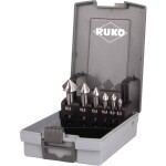 RUKO 102152RO sada záhlubníků 6dílná 6.3 mm, 8.3 mm, 10.4 mm, 12.4 mm, 16.5 mm, 20.5 mm HSS válcová stopka 1 sada