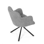 Židle jídelní, šedá látka, černý kov, otočný vratný mechanismus 90°/90° (L/P) - funkce reset