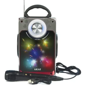 AKAI CEU7300-BT Přenosný reproduktor černá / Bluetooth 4.0 / FM / USB / microSD / mikrofon (4905192531973)