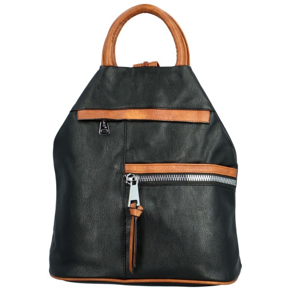 Módní dámský koženkový batůžek Lam Lady, černo-hnědý