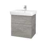 Dřevojas - Umyvadlová skříňka Q MAX SZZ2 60 - D01 Beton / Úchytka T01 / D01 Beton 67529A