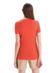 Dámské merino triko krátký rukáv ICEBREAKER Wmns Tech Lite II SS Scoop Tee Swarming Shapes, Vibrant Earth velikost: XS