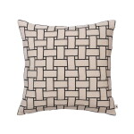 Ferm Living Povlak na polštář Lattice Off-white/Black 50 × 50 cm, krémová barva, textil